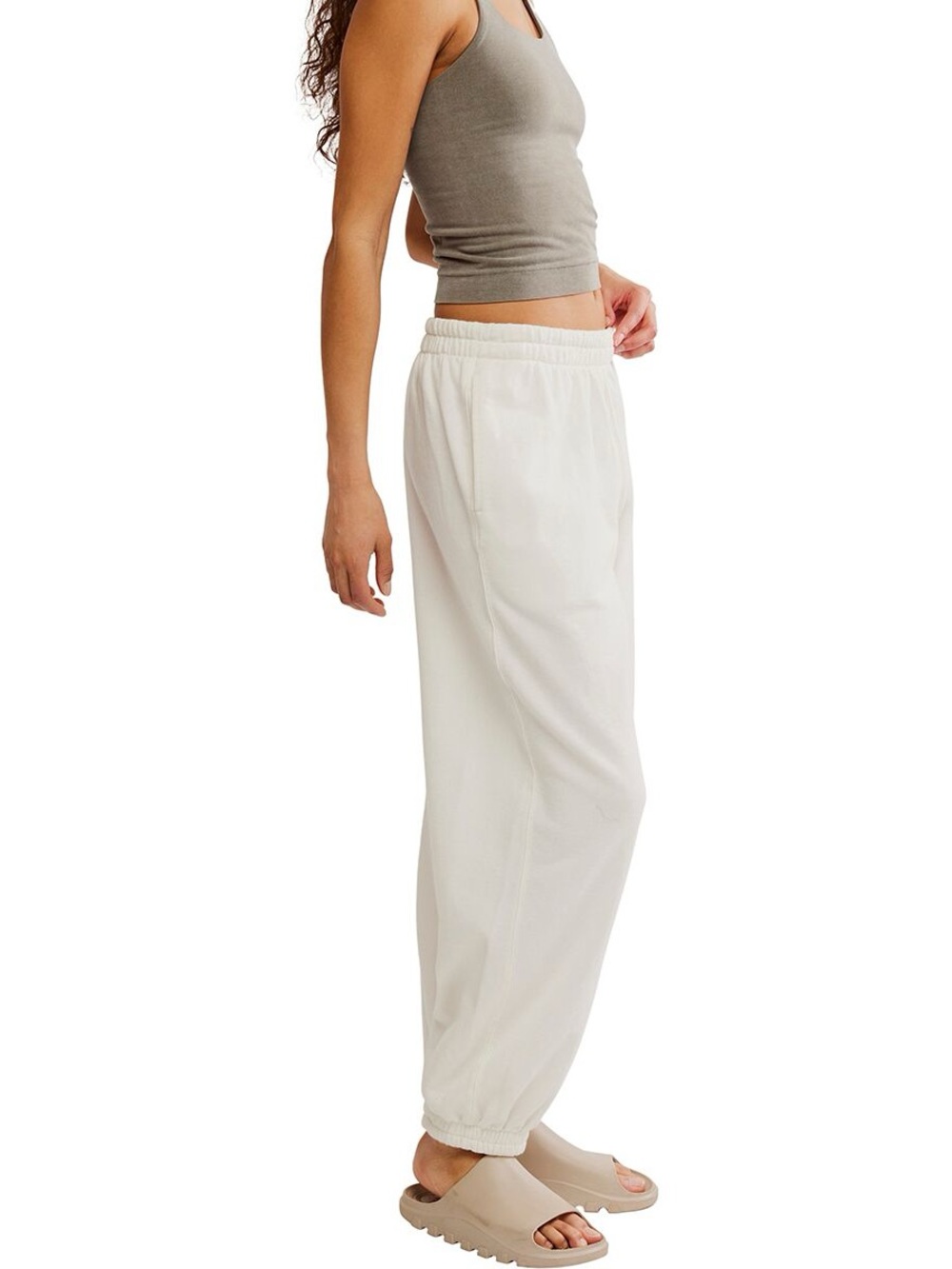 Free people movement oversized tofu white jogger sweatpants